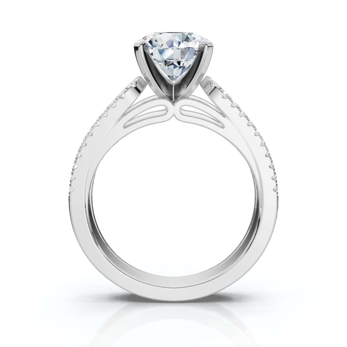 14K White Gold Ginger Accents Lab Grown Diamond Ring (2/5 ct. tw)