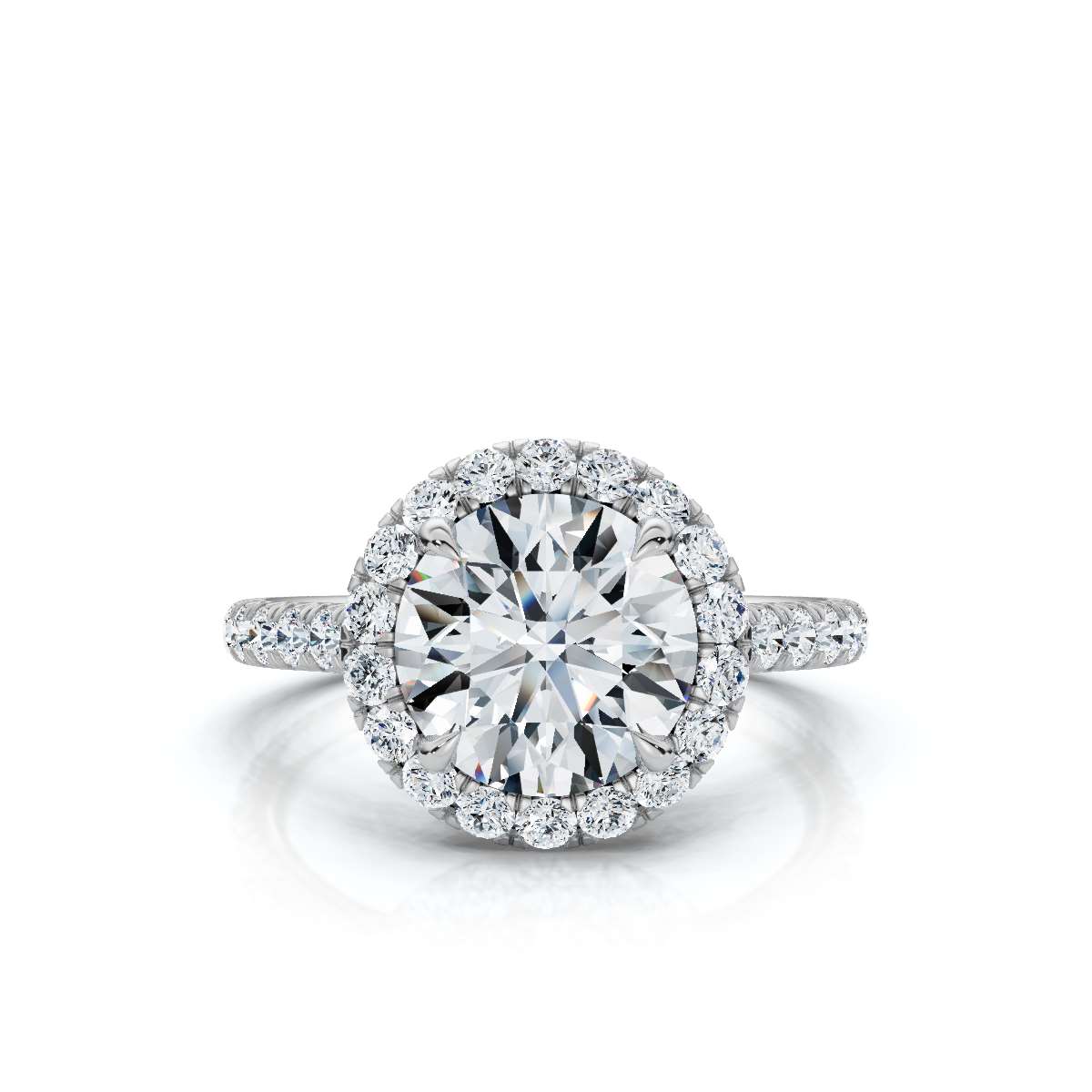14K White Gold Sybil Halo Lab Grown Diamond Ring (3/4 ct. tw)