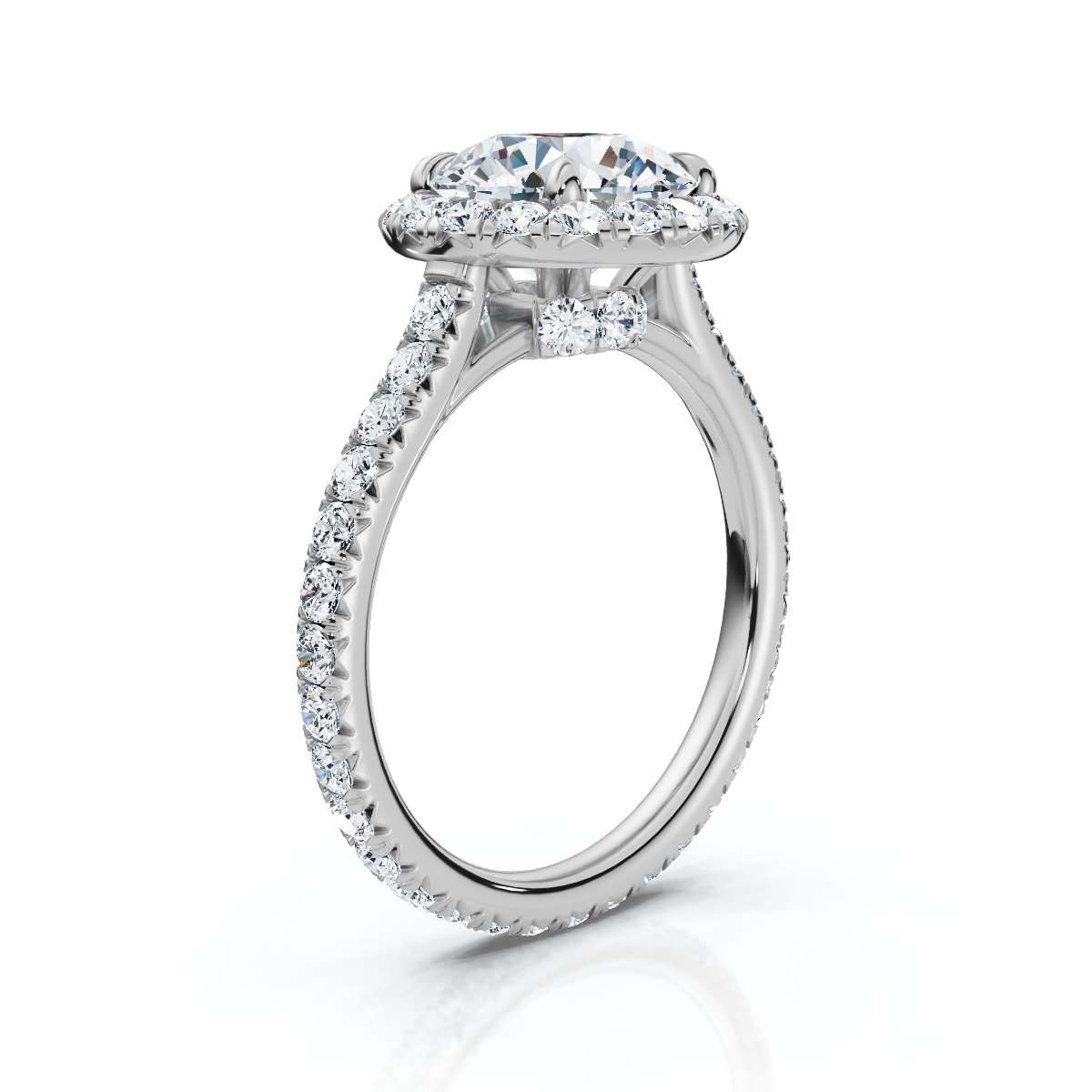 14K White Gold Sybil Halo Lab Grown Diamond Ring (3/4 ct. tw)