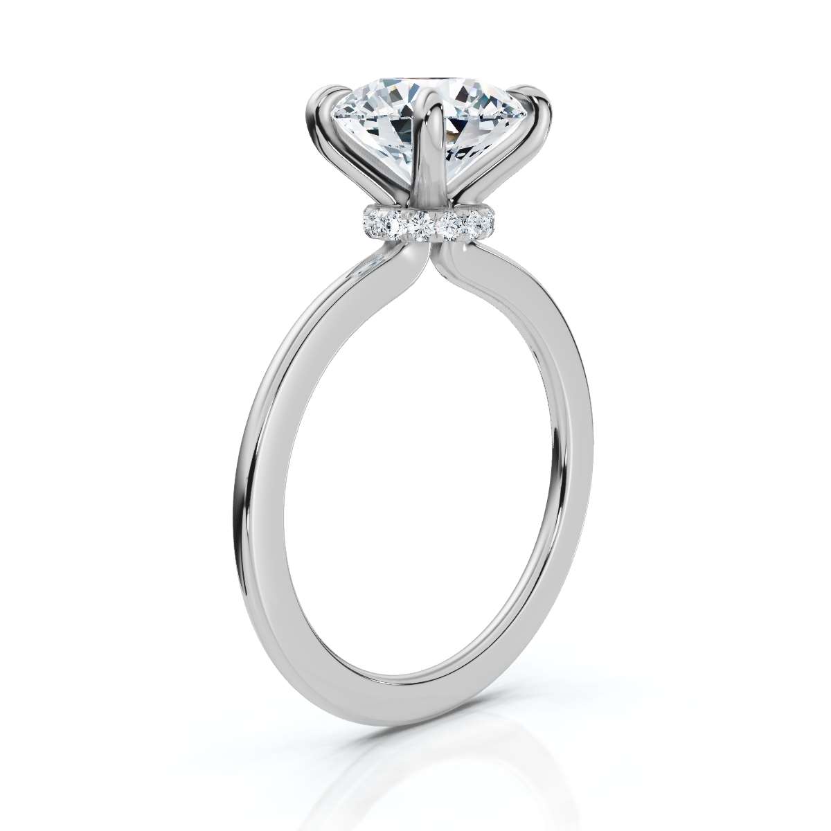 14K White Gold Morgana Hidden Accents 1.20mm Band Width Lab Grown Diamond Ring (1/20 ct. tw)