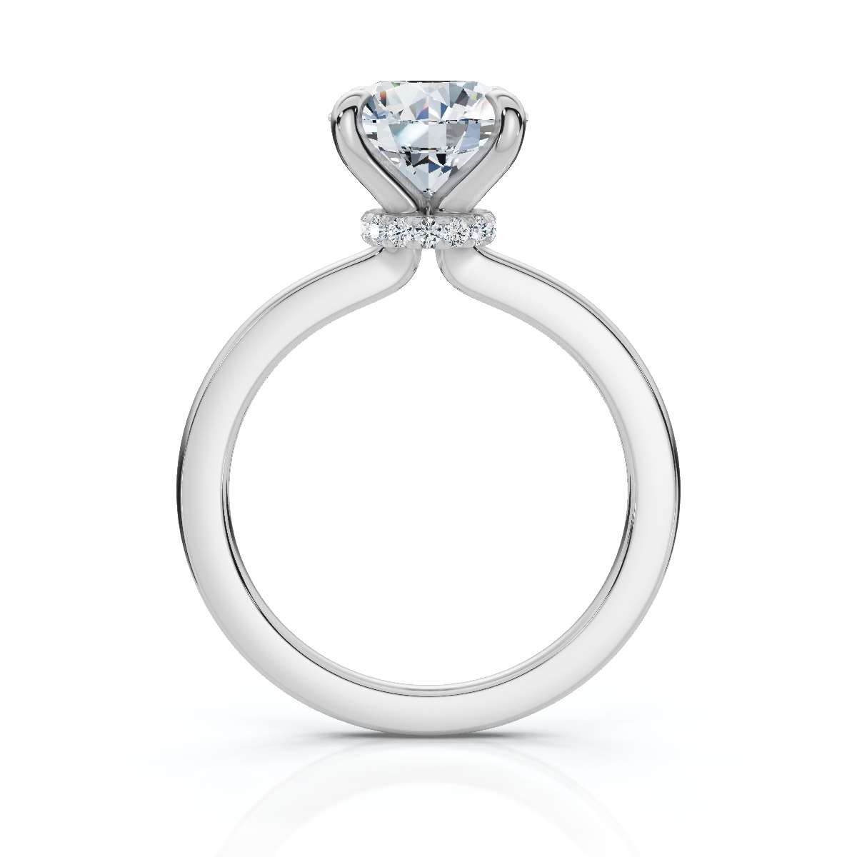 14K White Gold Morgana Hidden Accents 1.20mm Band Width Lab Grown Diamond Ring (1/20 ct. tw)