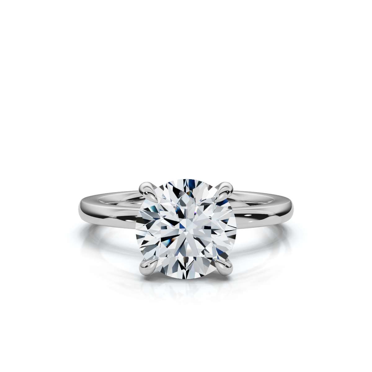14K White Gold Morgana Hidden Accents 2mm Band Width Lab Grown Diamond Ring (1/20 ct. tw)