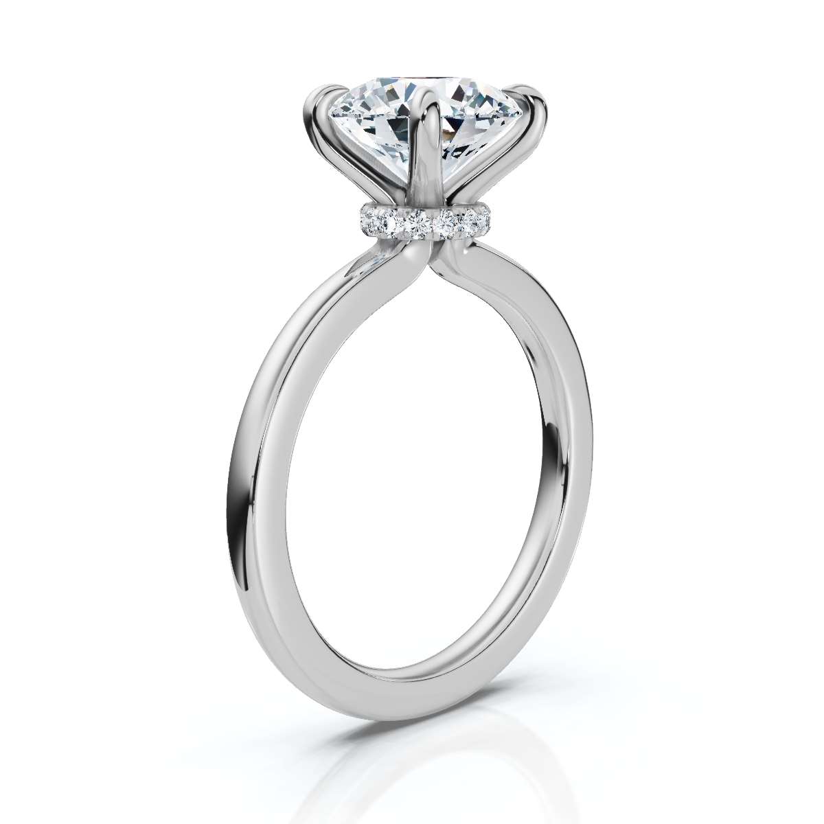 14K White Gold Morgana Hidden Accents 2mm Band Width Lab Grown Diamond Ring (1/20 ct. tw)