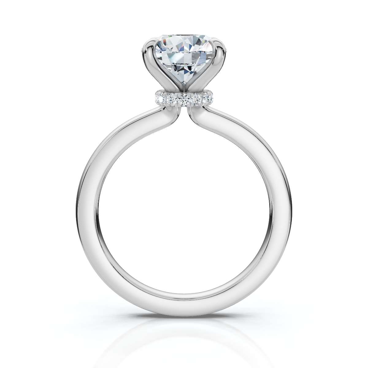 14K White Gold Morgana Hidden Accents 2mm Band Width Lab Grown Diamond Ring (1/20 ct. tw)