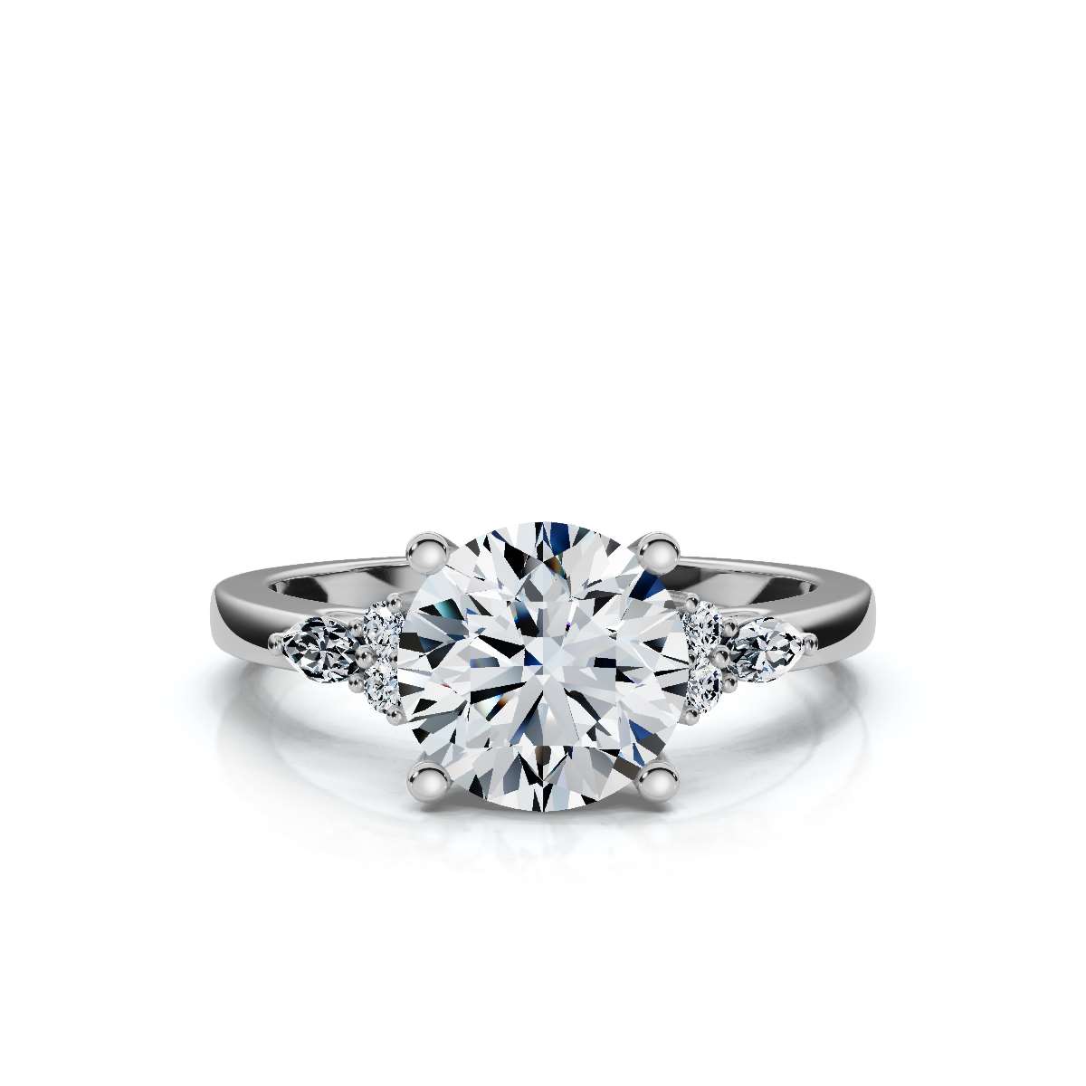 14K White Gold Kitura Accents Lab Grown Diamond Ring (1/6 ct. tw)