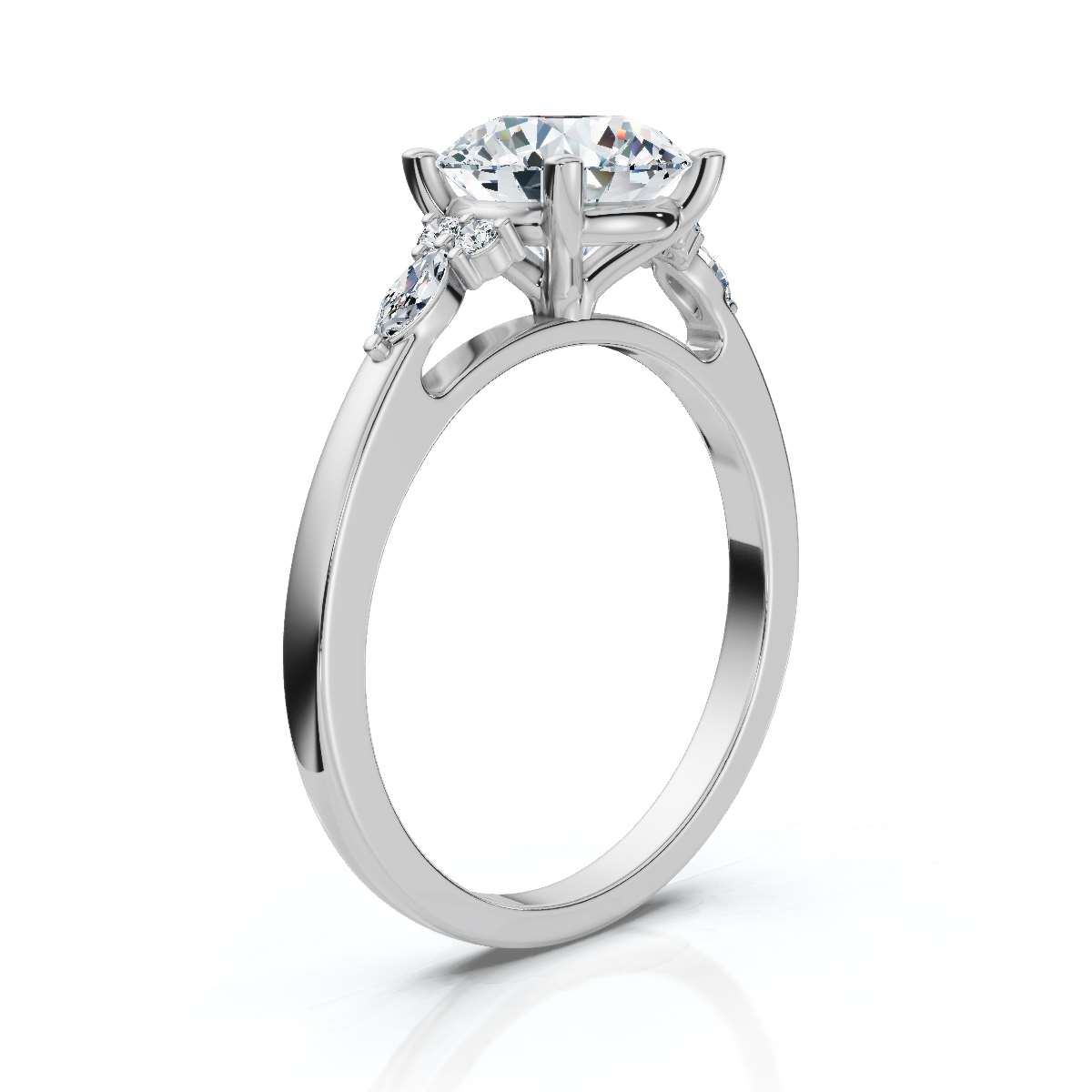 14K White Gold Kitura Accents Lab Grown Diamond Ring (1/6 ct. tw)