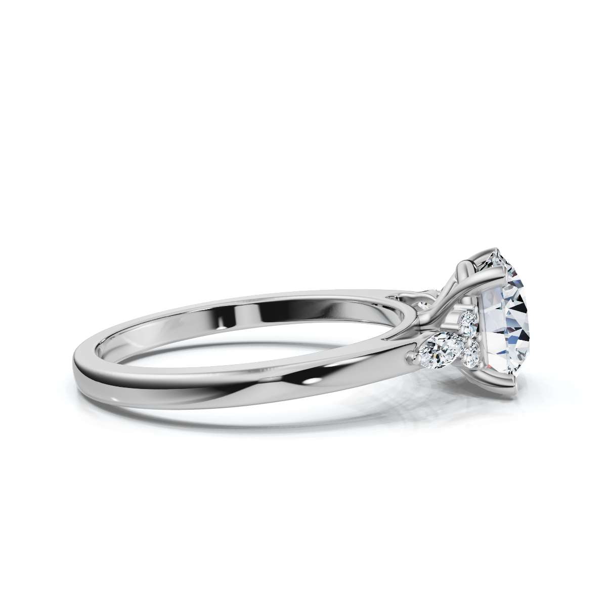 14K White Gold Kitura Accents Lab Grown Diamond Ring (1/6 ct. tw)