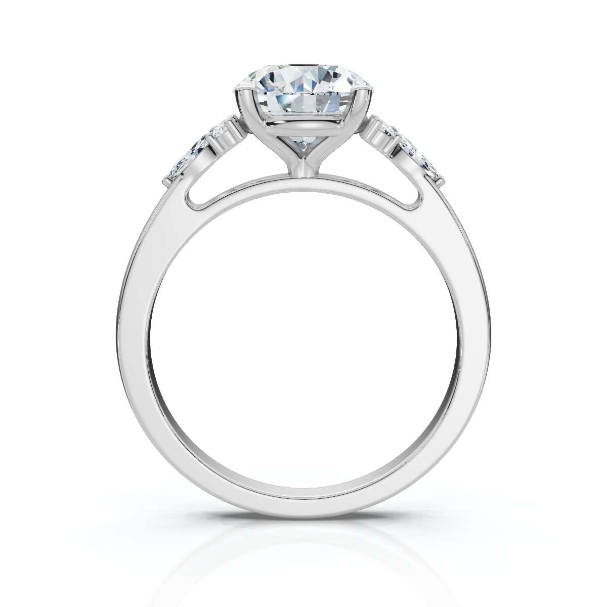 14K White Gold Kitura Accents Lab Grown Diamond Ring (1/6 ct. tw)