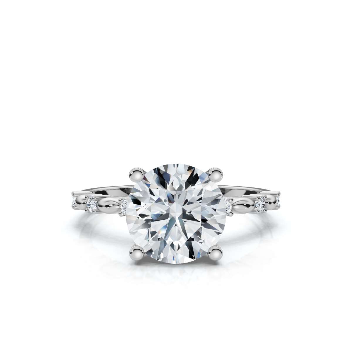 14K White Gold Kori Accents Lab Grown Diamond Ring (1/20 ct. tw)