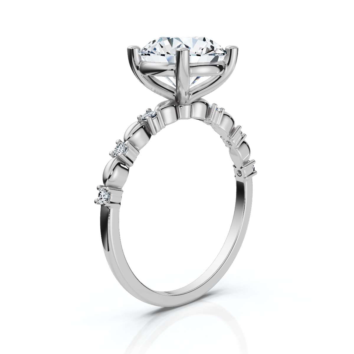 14K White Gold Kori Accents Lab Grown Diamond Ring (1/20 ct. tw)