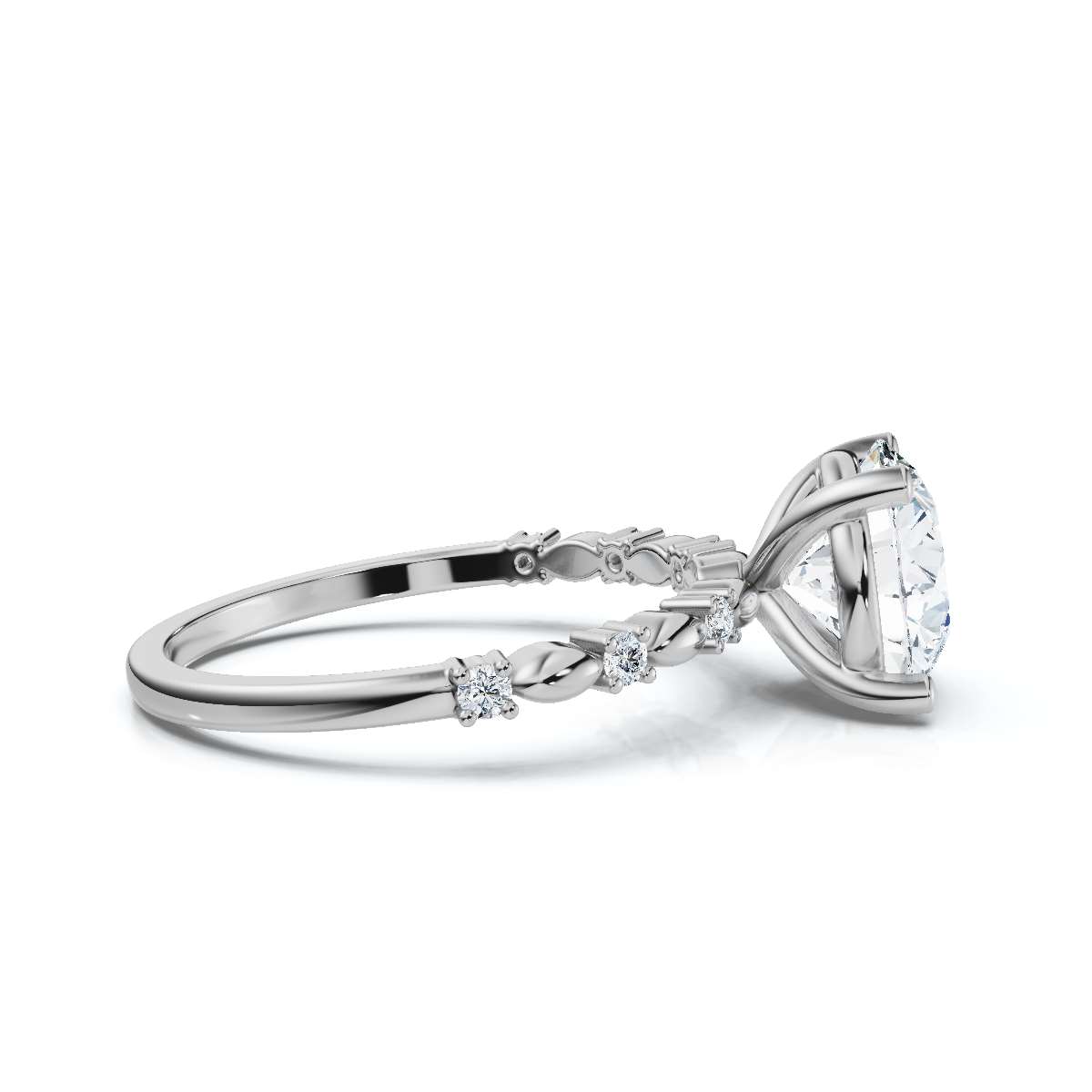14K White Gold Kori Accents Lab Grown Diamond Ring (1/20 ct. tw)