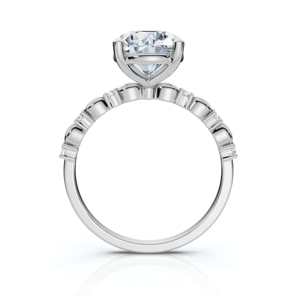 14K White Gold Kori Accents Lab Grown Diamond Ring (1/20 ct. tw)