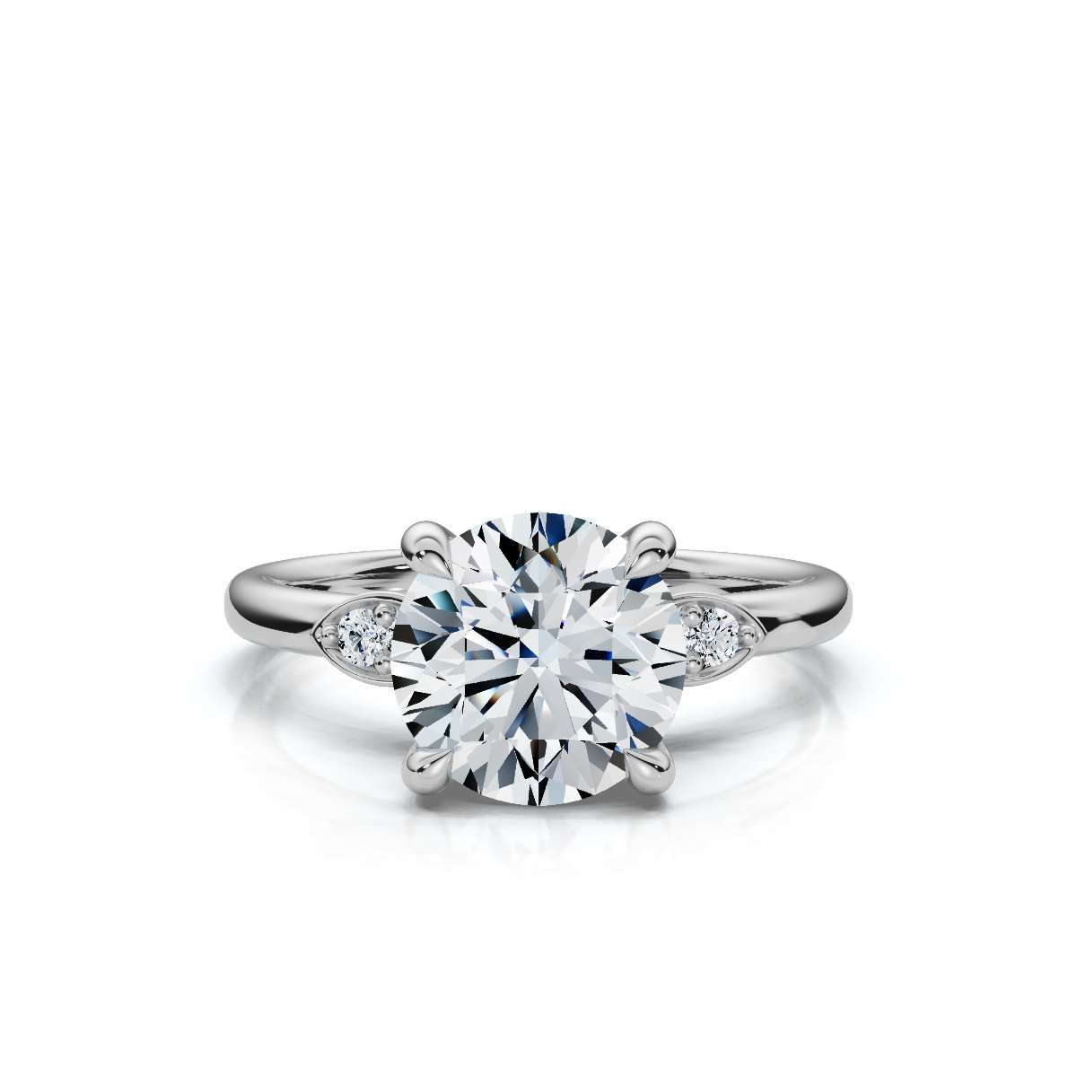 14K White Gold Kaede Accents Lab Grown Diamond Ring (1/20 ct. tw)