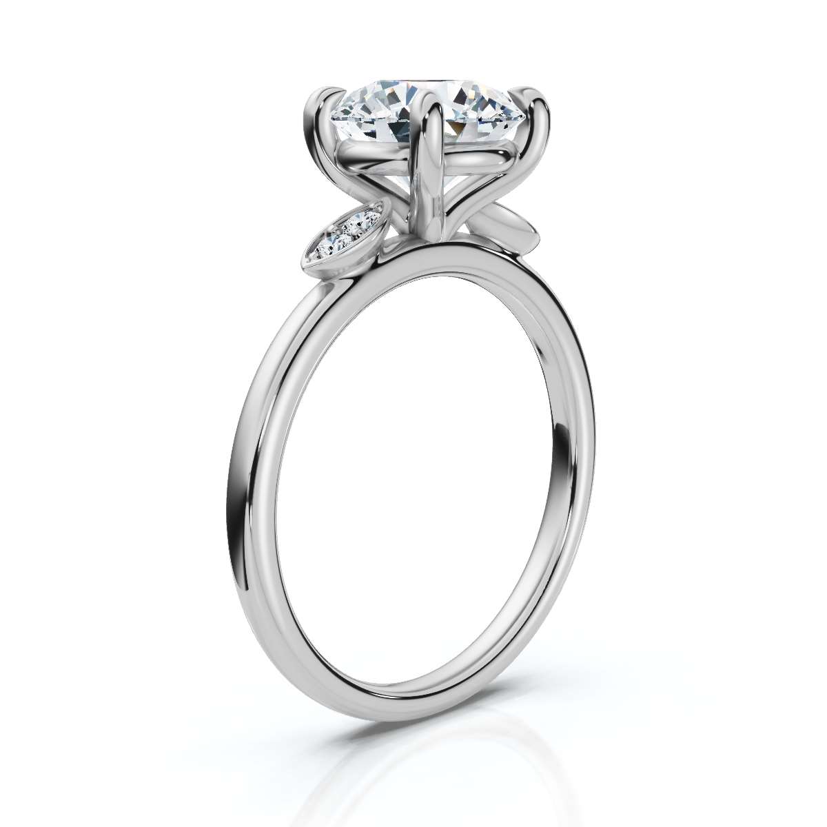 14K White Gold Kaede Accents Lab Grown Diamond Ring (1/20 ct. tw)