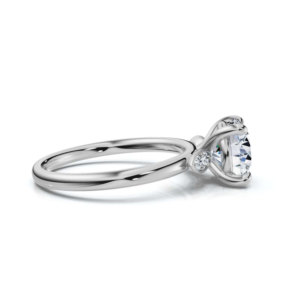 14K White Gold Kaede Accents Lab Grown Diamond Ring (1/20 ct. tw)