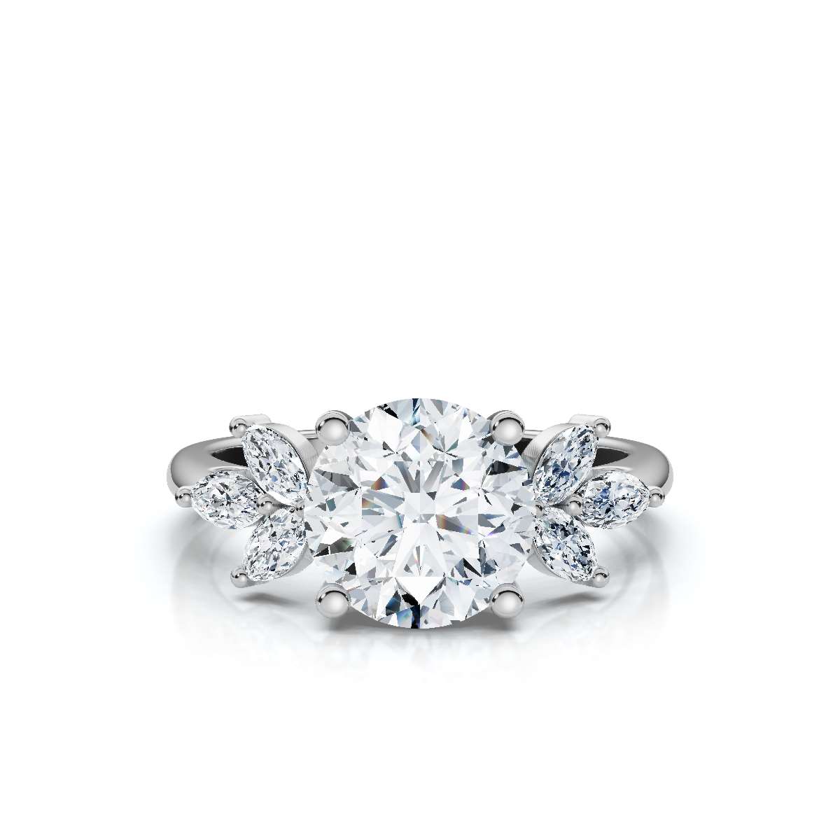 14K White Gold Eisley Accents Lab Grown Diamond Ring (1/4 ct. tw)