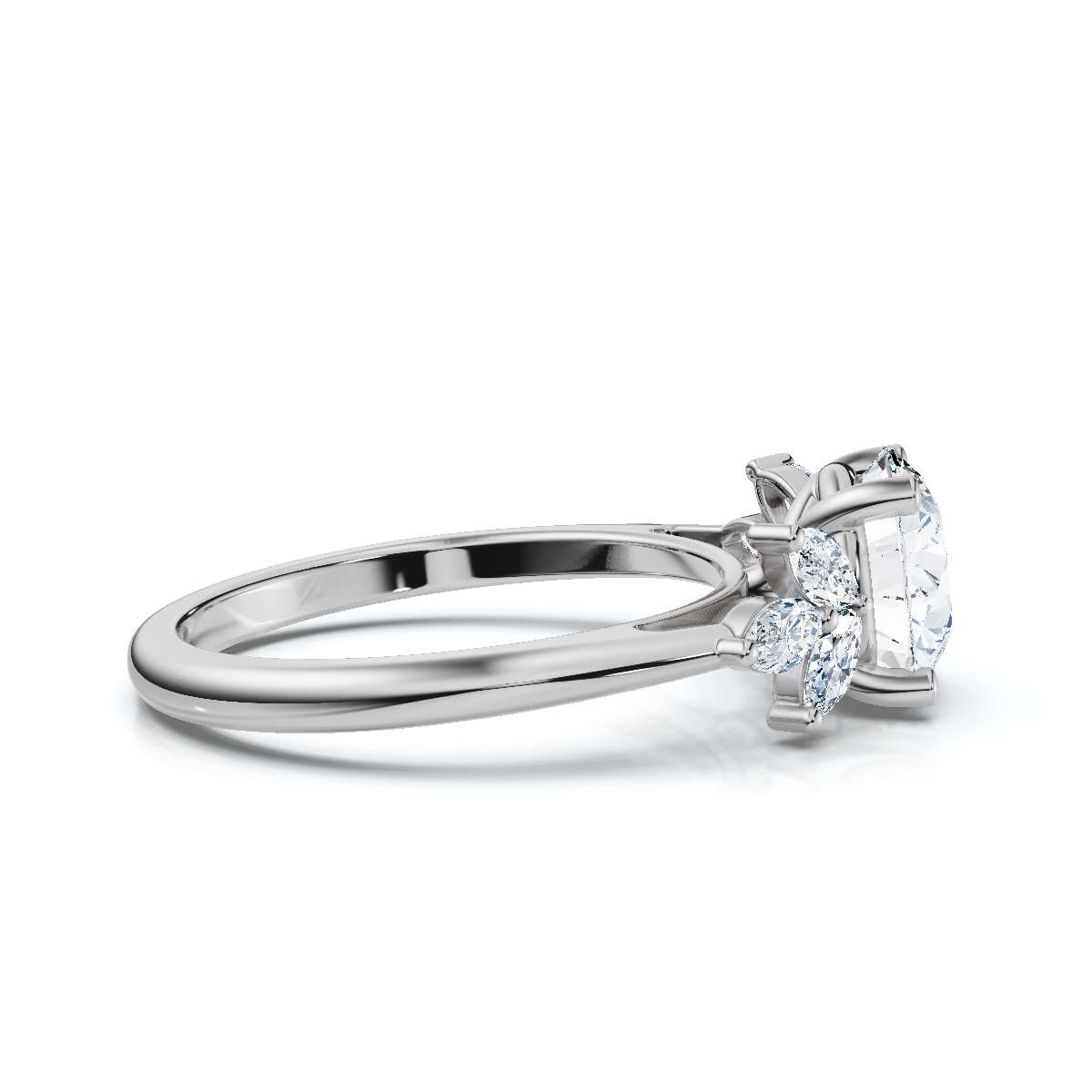 14K White Gold Eisley Accents Lab Grown Diamond Ring (1/4 ct. tw)