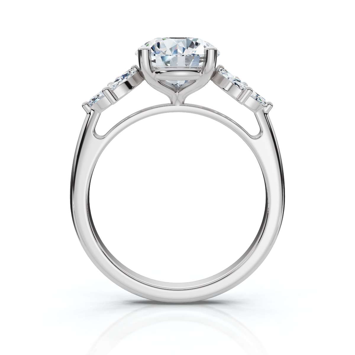 14K White Gold Eisley Accents Lab Grown Diamond Ring (1/4 ct. tw)