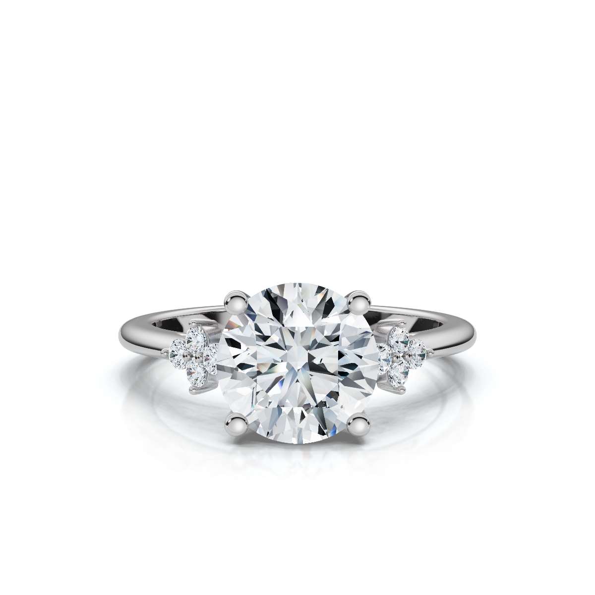 14K White Gold Nyra Accents Lab Grown Diamond Ring (1/10 ct. tw)