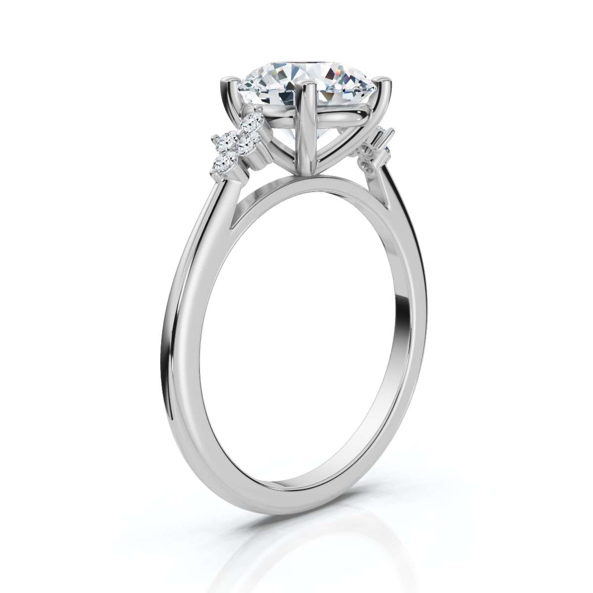 14K White Gold Nyra Accents Lab Grown Diamond Ring (1/10 ct. tw)