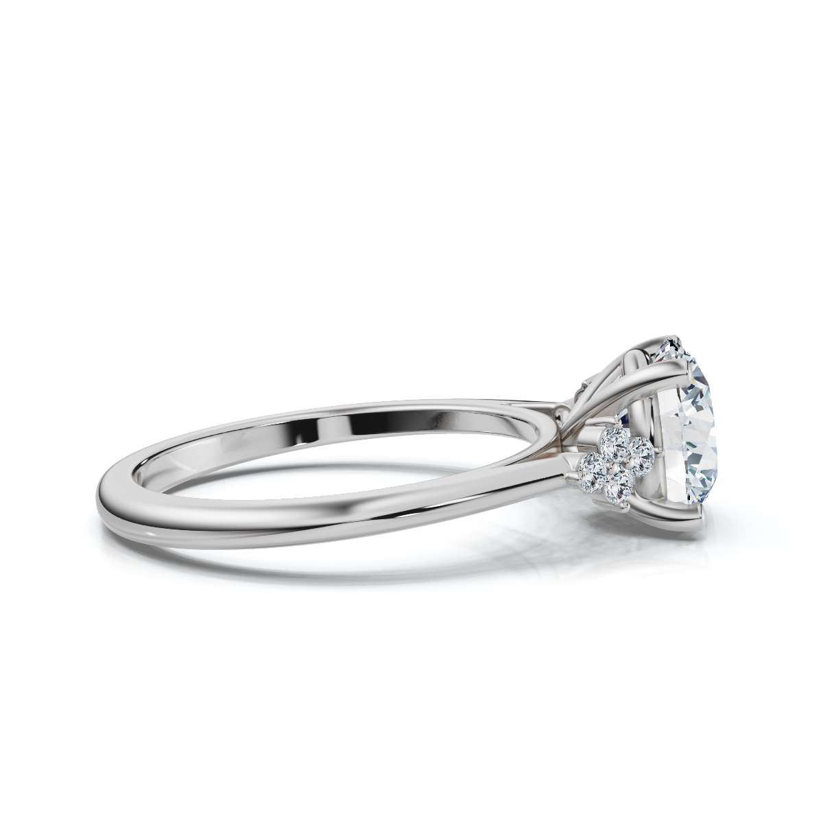 14K White Gold Nyra Accents Lab Grown Diamond Ring (1/10 ct. tw)