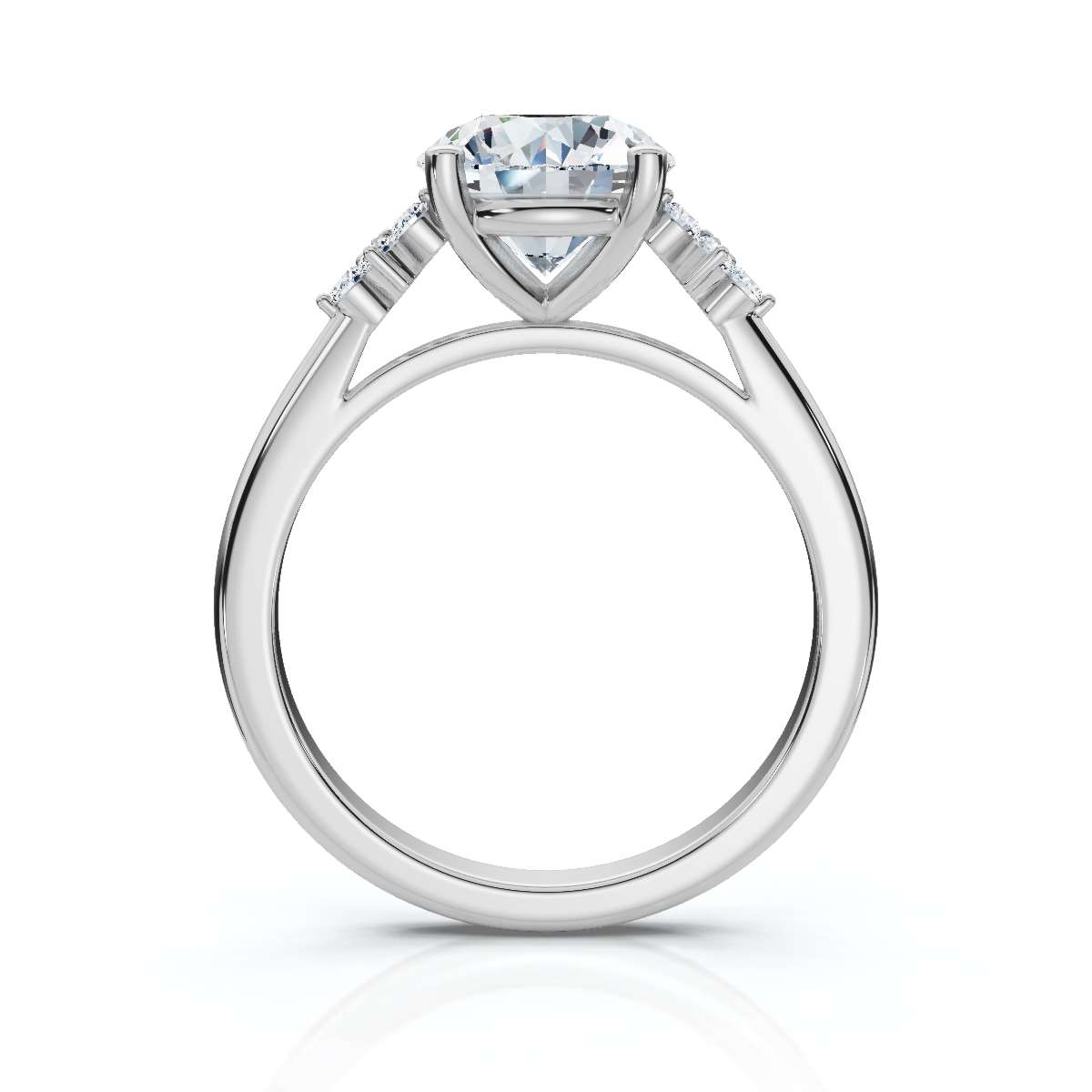 14K White Gold Nyra Accents Lab Grown Diamond Ring (1/10 ct. tw)