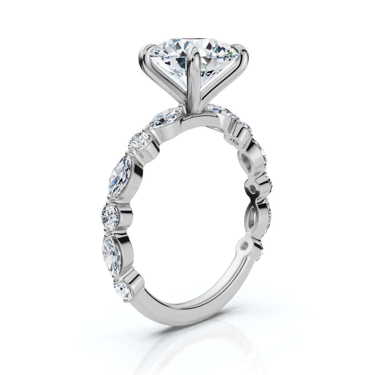 14K White Gold Carlisha Accents Lab Grown Diamond Ring (1/2 ct. tw)