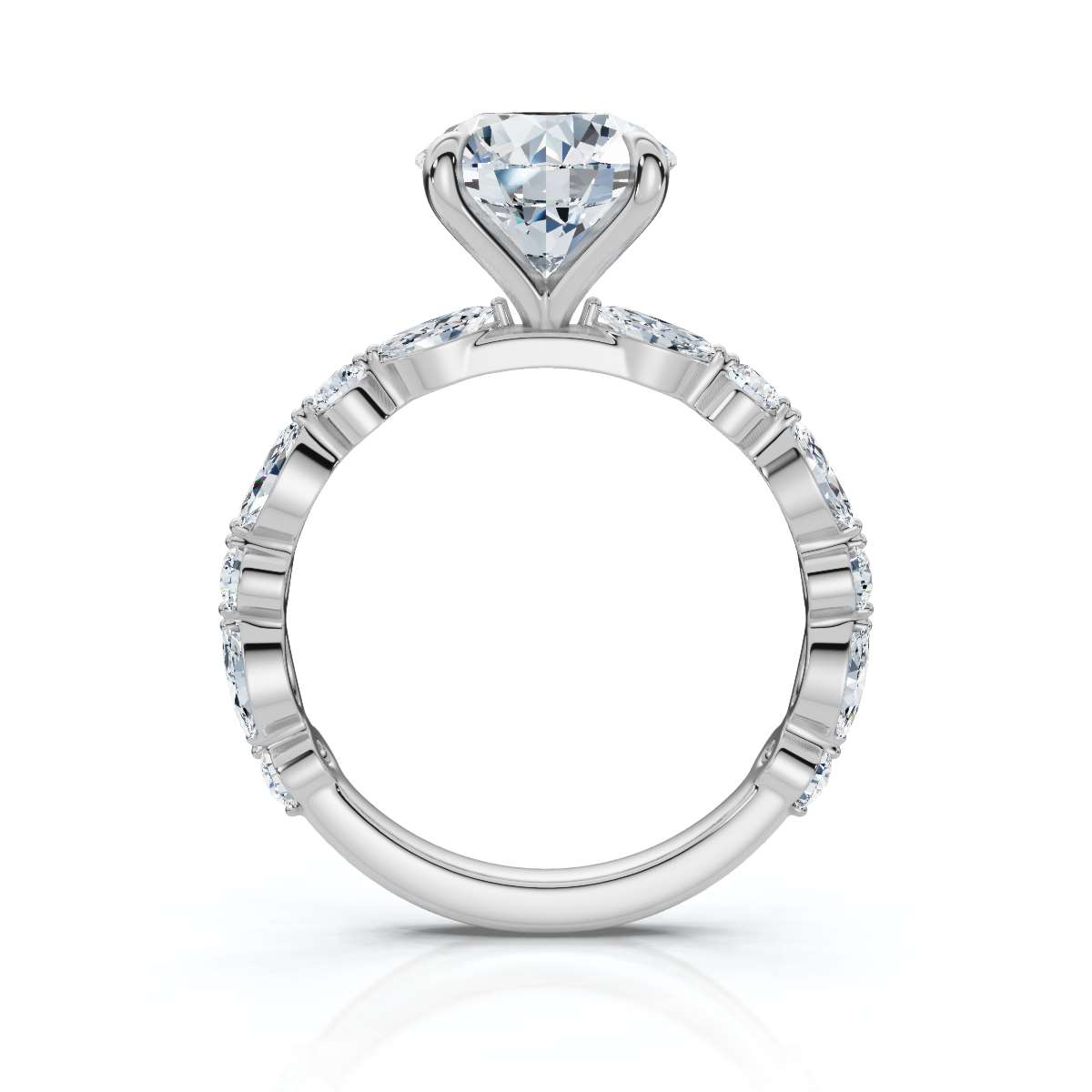 14K White Gold Carlisha Accents Lab Grown Diamond Ring (1/2 ct. tw)