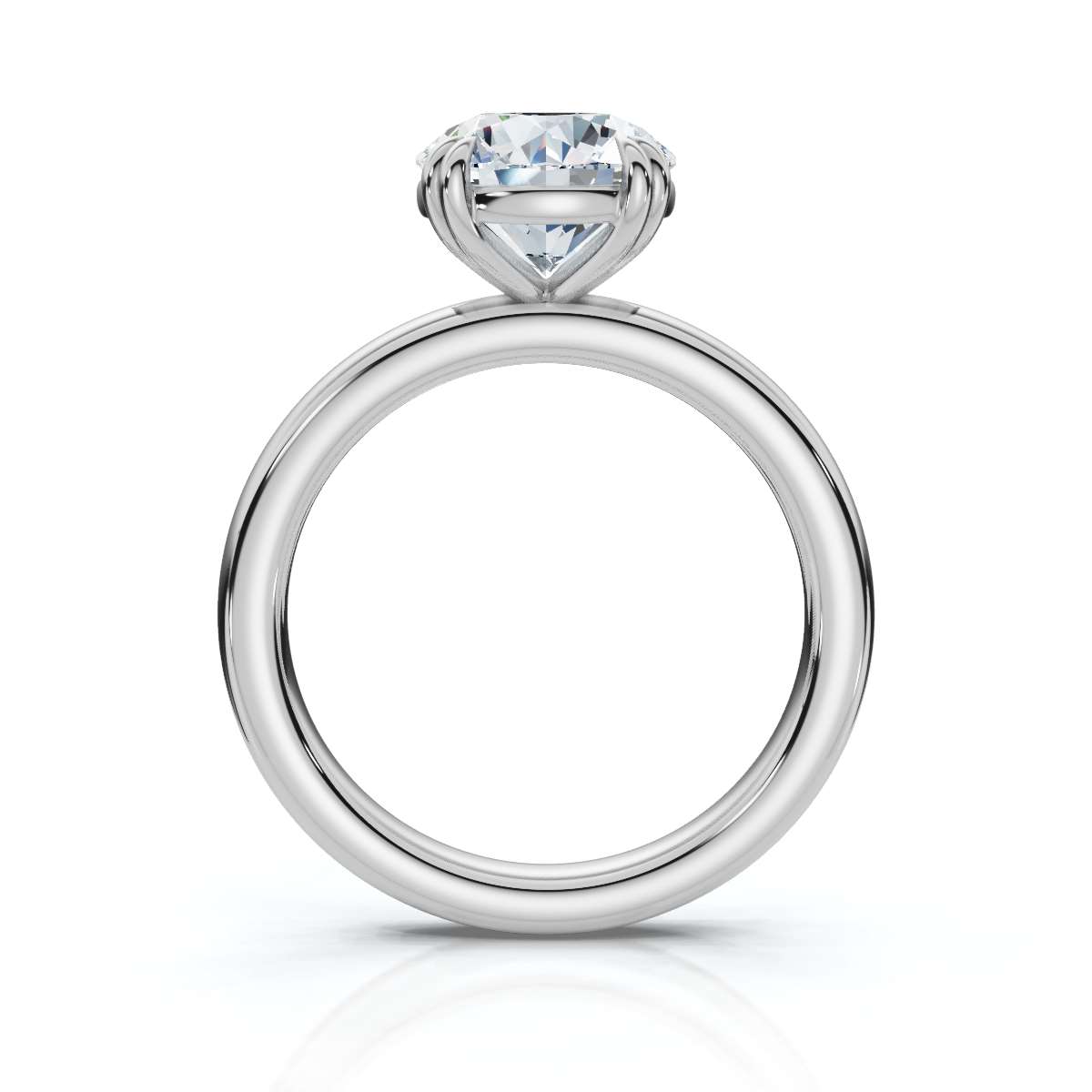 14K White Gold Myrtle Solitaire Diamond Ring 