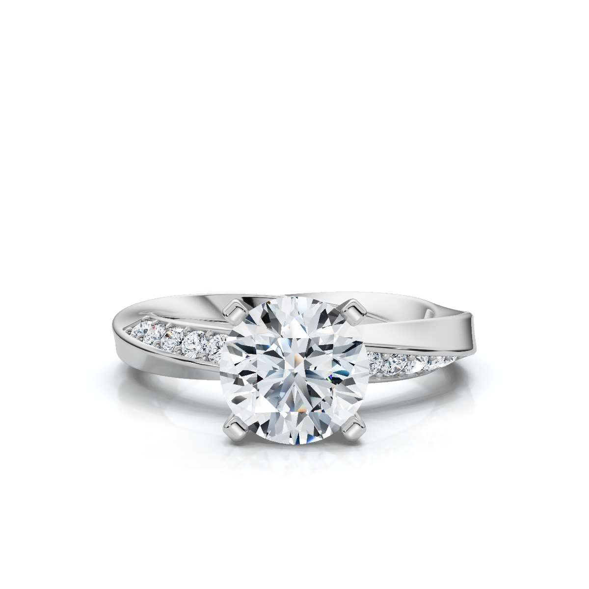 14K White Gold Jordana Accents Lab Grown Diamond Ring (1/6 ct. tw)