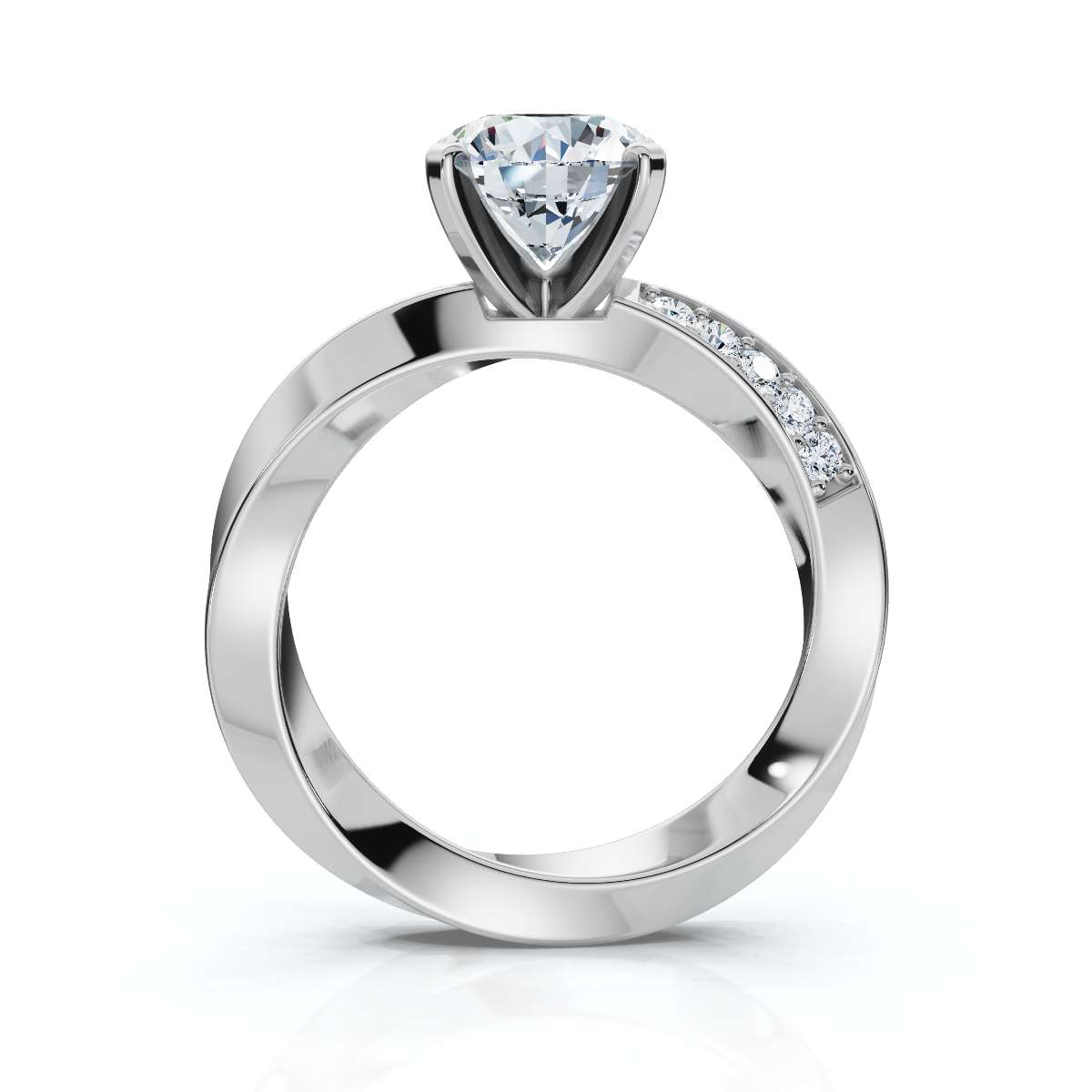 14K White Gold Jordana Accents Lab Grown Diamond Ring (1/6 ct. tw)