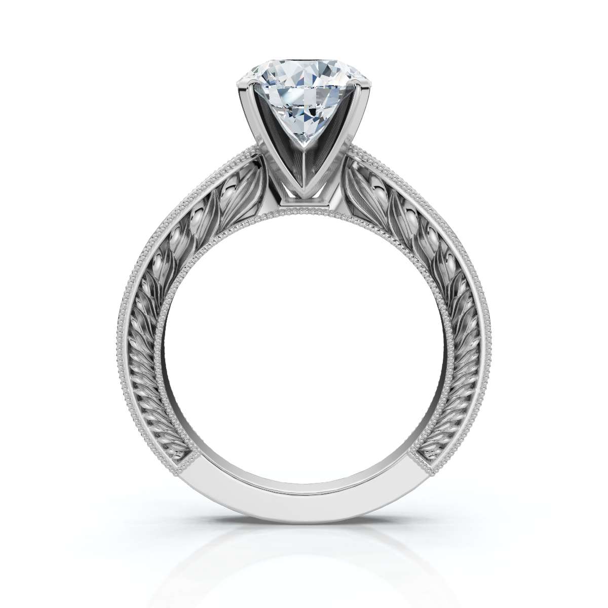 14K White Gold Amal Solitaire Engagement Ring 