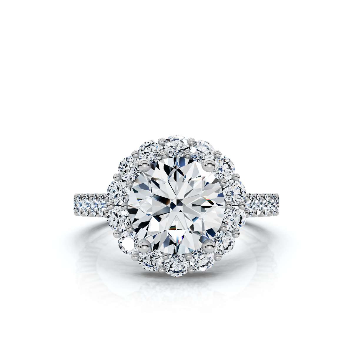 14K White Gold Lilibet Halo Lab Grown Diamond Ring (4/5 ct. tw)