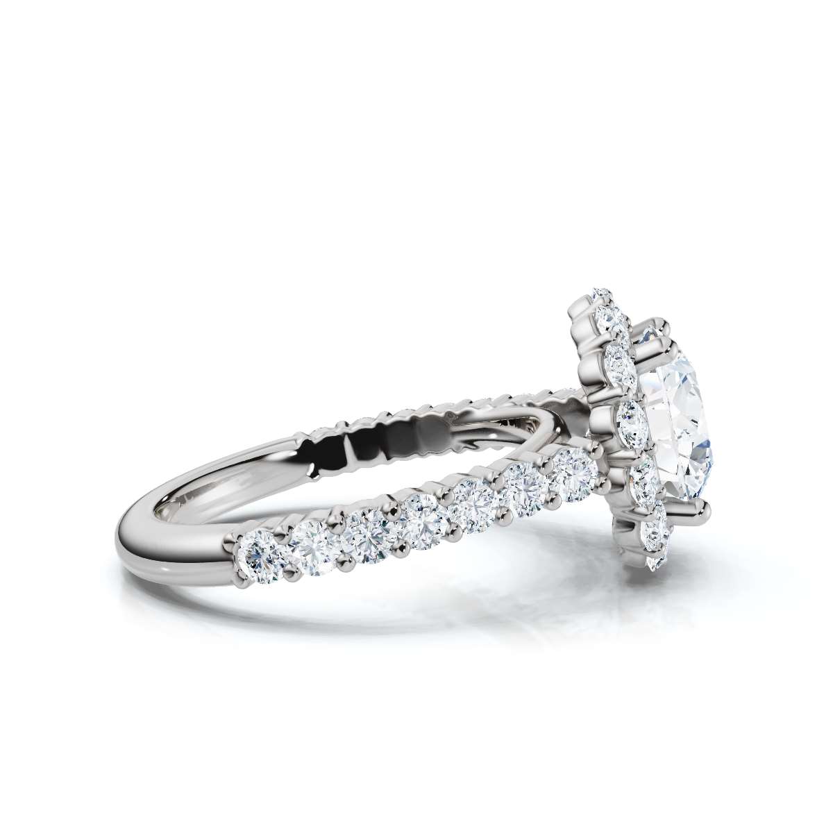 14K White Gold Lilibet Halo Lab Grown Diamond Ring (4/5 ct. tw)