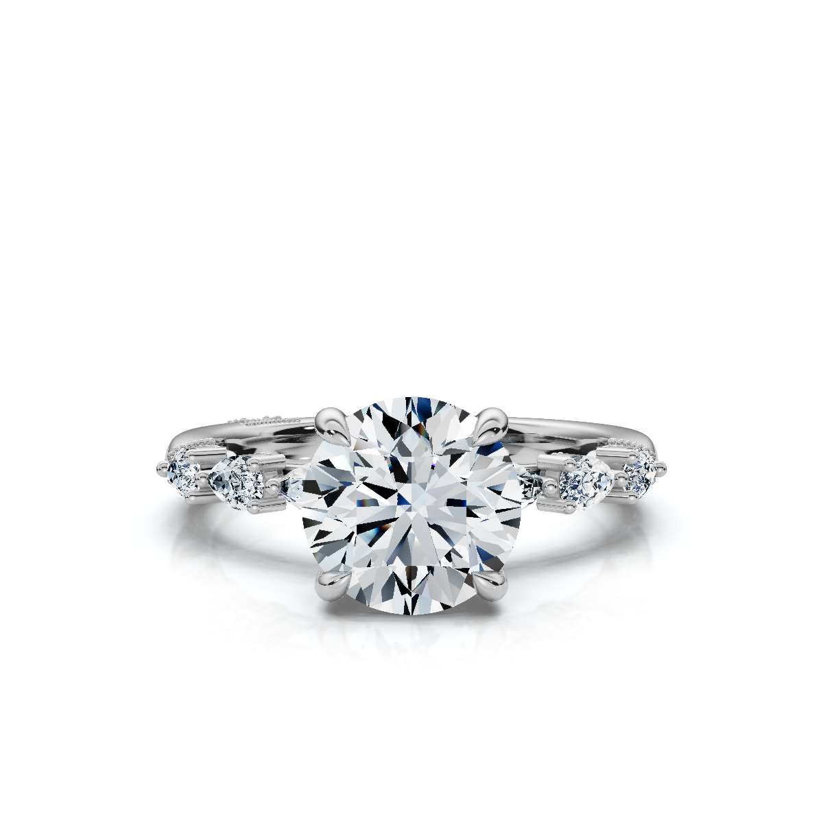 14K White Gold Emory Accent Lab Grown Diamond Ring (1/3 ct. tw)