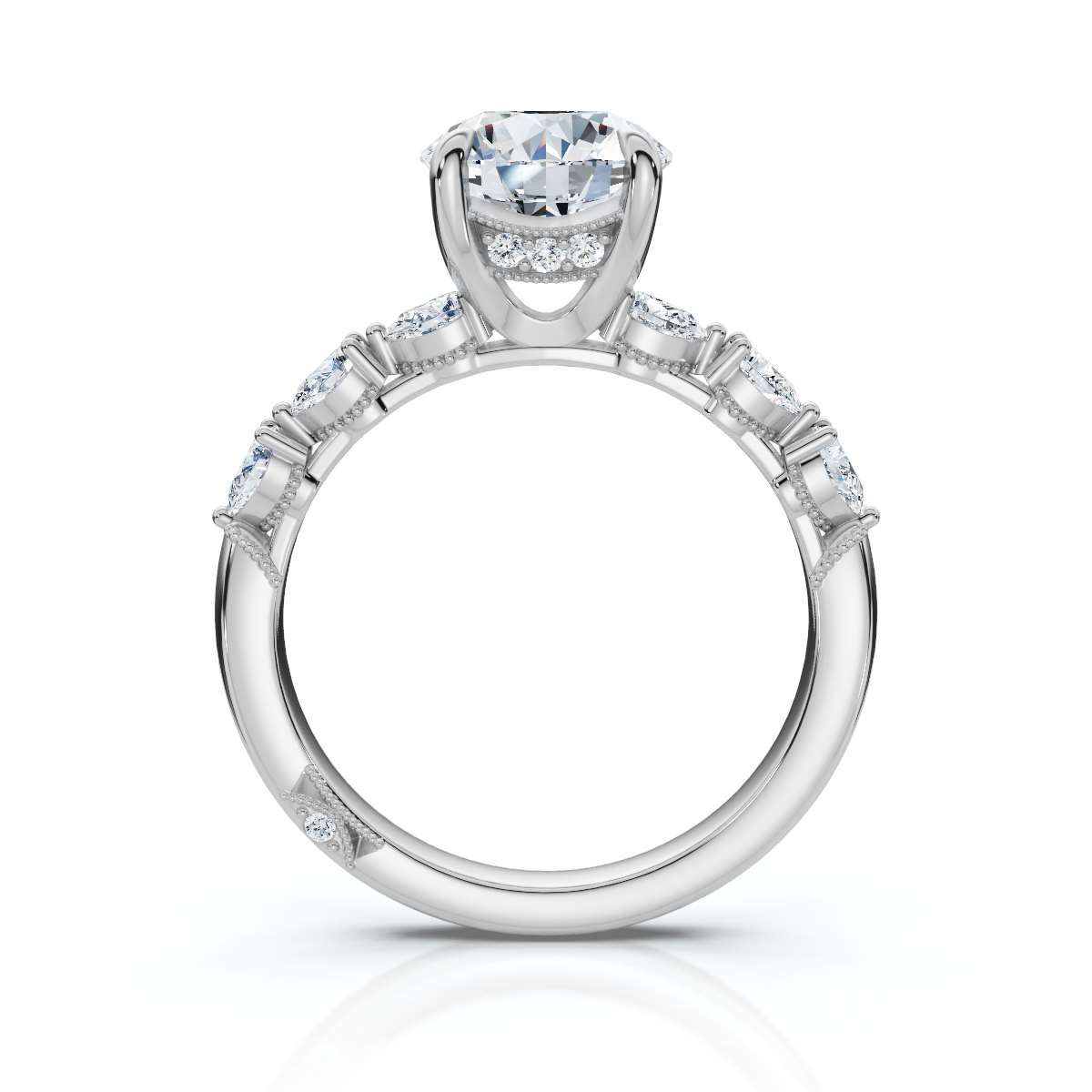 14K White Gold Emory Accent Lab Grown Diamond Ring (1/3 ct. tw)