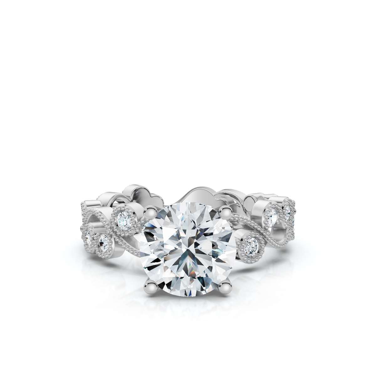 14K White Gold Gyda Accents Lab Grown Diamond Ring (1/5 ct. tw)