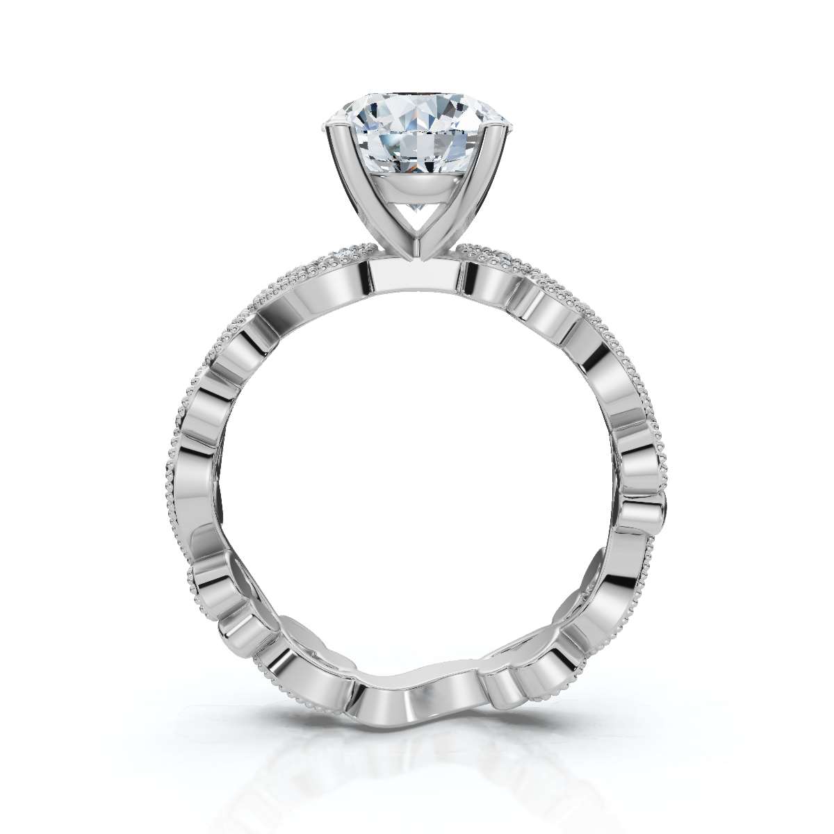14K White Gold Gyda Accents Lab Grown Diamond Ring (1/5 ct. tw)