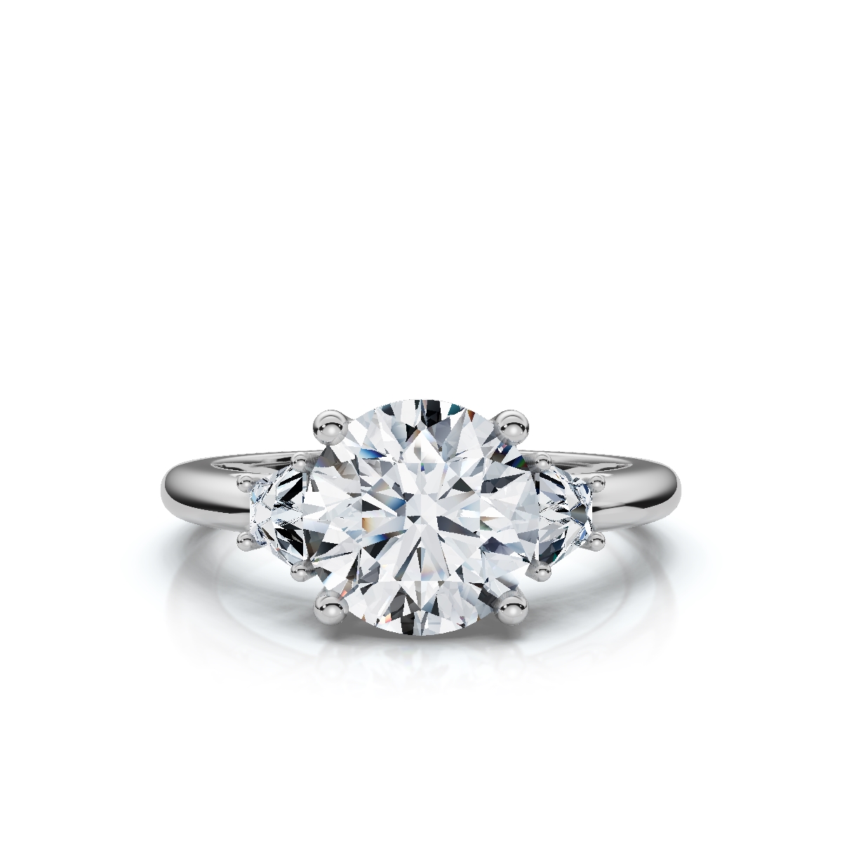 14K White Gold Misha Three Stone Lab Grown Diamond Ring (1/2 ct. tw)