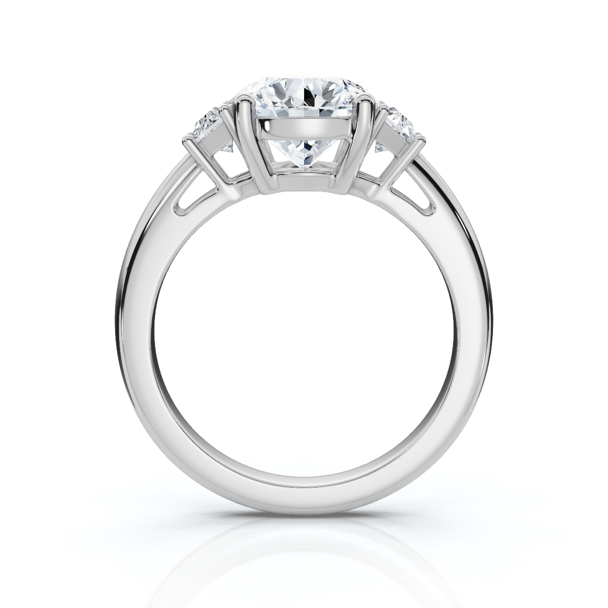14K White Gold Misha Three Stone Lab Grown Diamond Ring (1/2 ct. tw)
