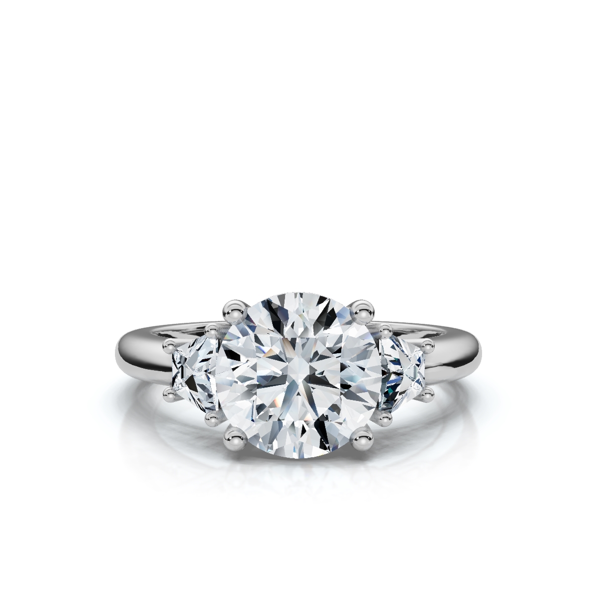 14K White Gold Misha Three Stone Lab Grown Diamond Ring (3/4 ct. tw)