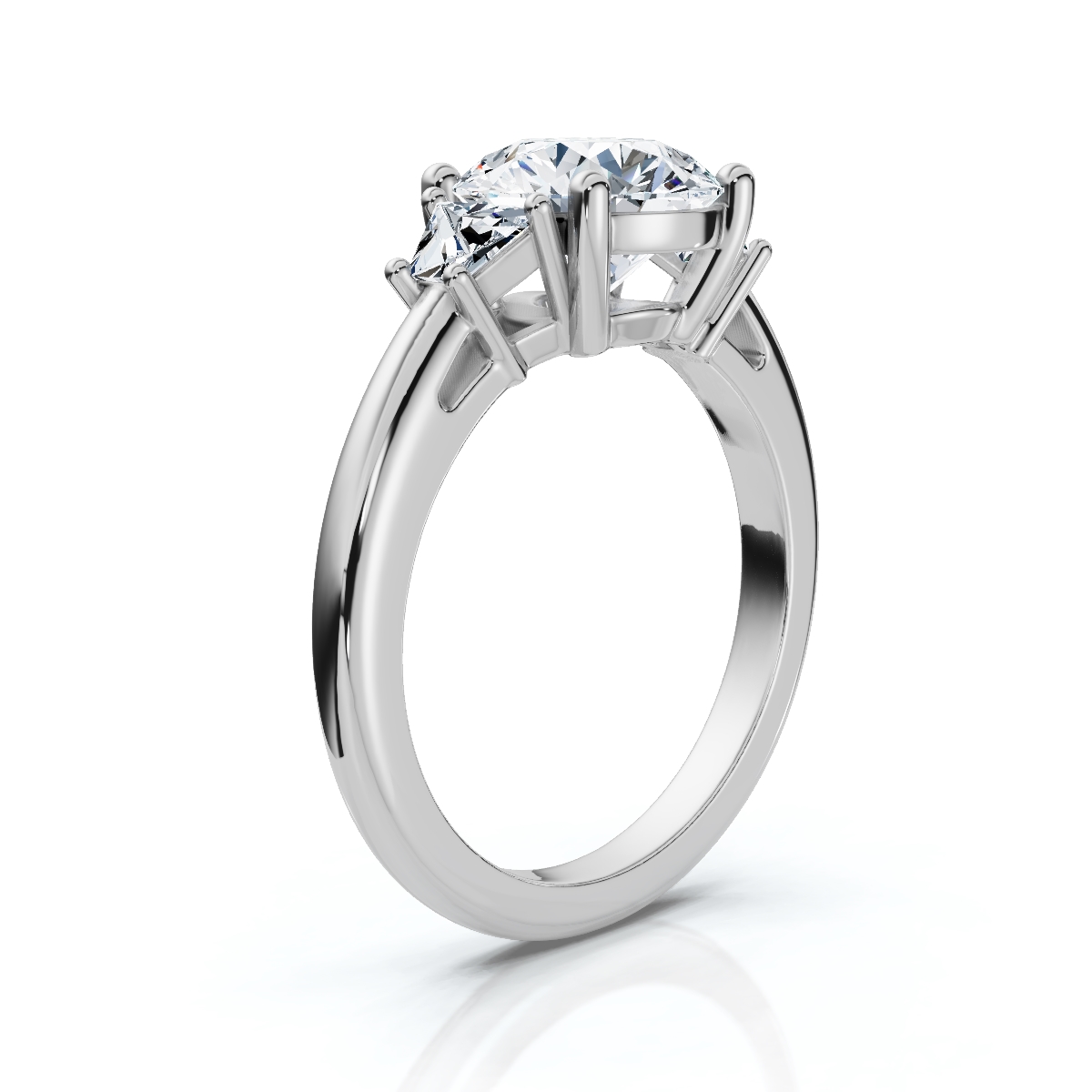 14K White Gold Misha Three Stone Lab Grown Diamond Ring (3/4 ct. tw)