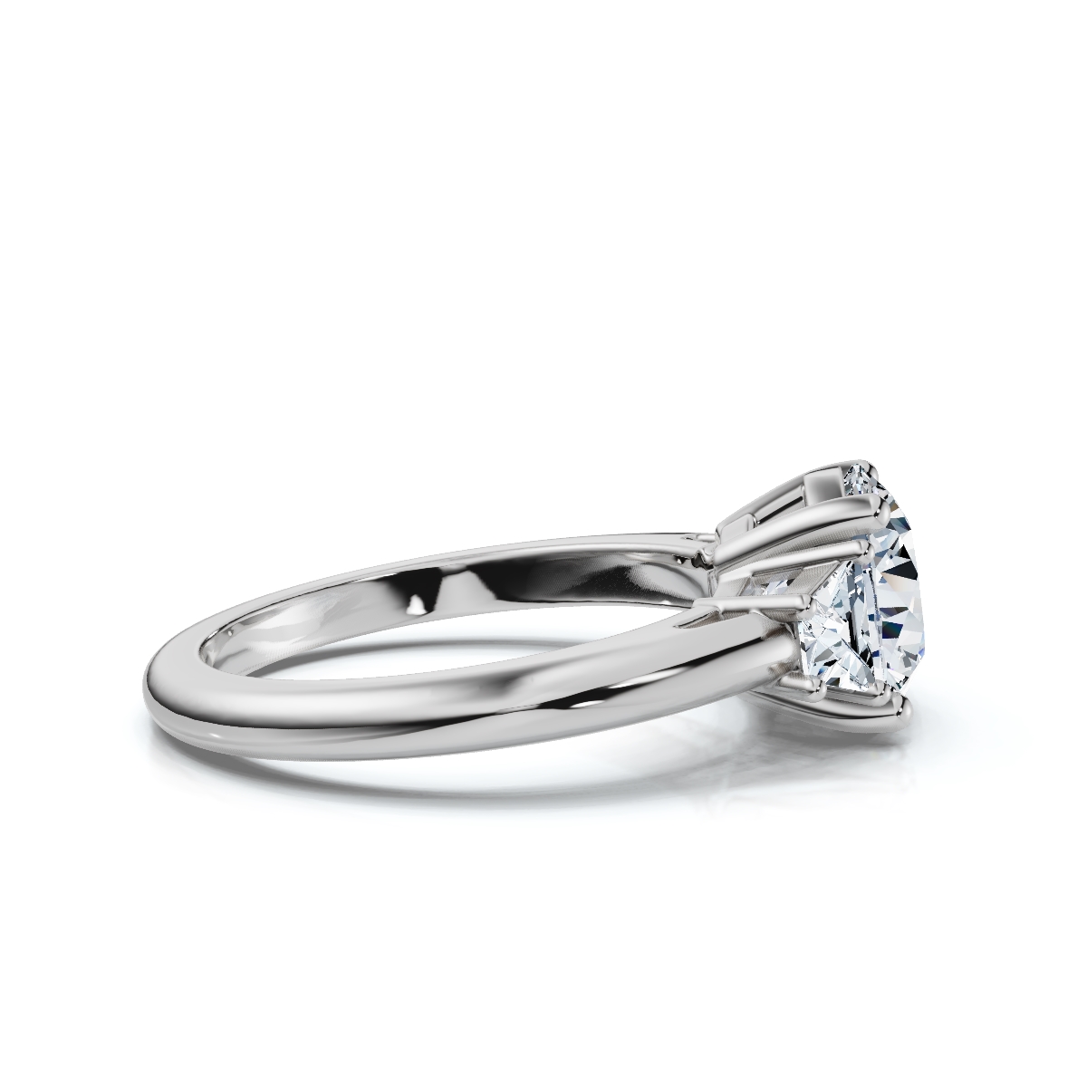 14K White Gold Misha Three Stone Lab Grown Diamond Ring (3/4 ct. tw)
