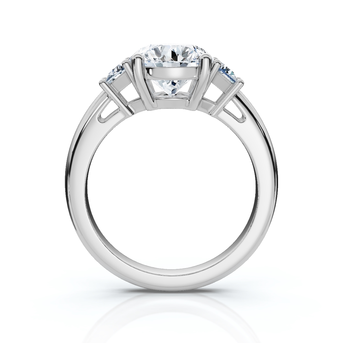 14K White Gold Misha Three Stone Lab Grown Diamond Ring (3/4 ct. tw)