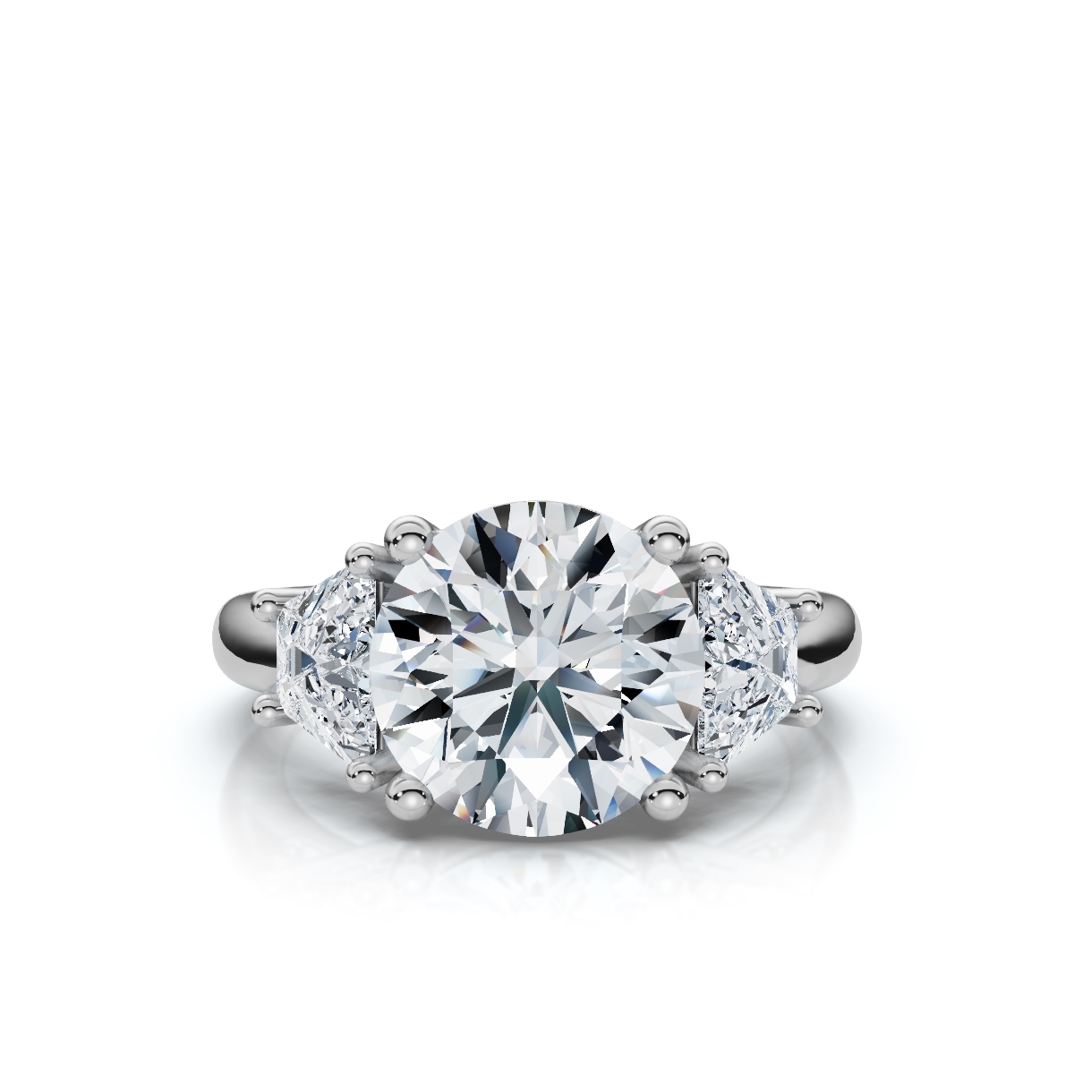 14K White Gold Misha Three Stone Lab Grown Diamond Ring (1 1/2 ct. tw)
