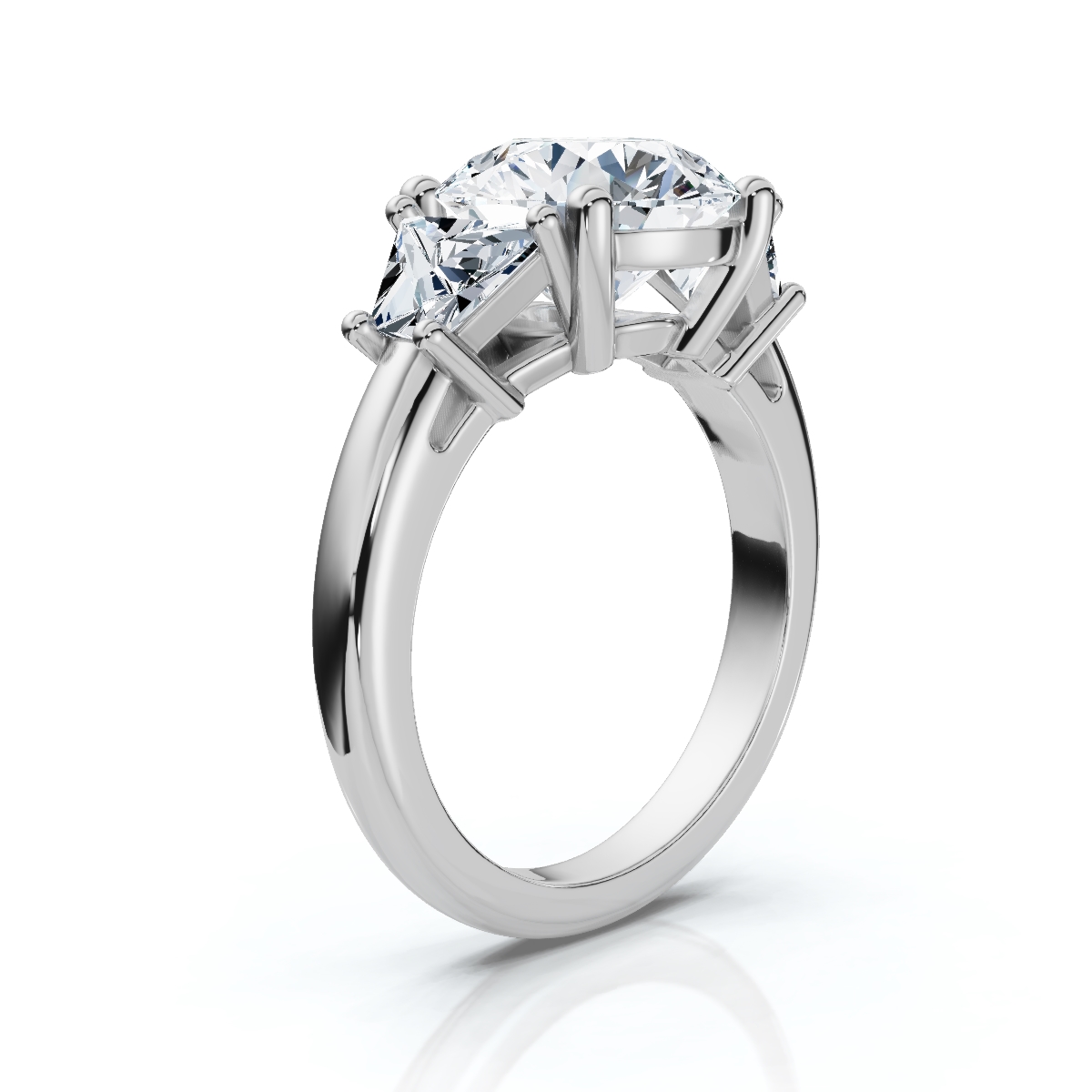 14K White Gold Misha Three Stone Lab Grown Diamond Ring (1 1/2 ct. tw)