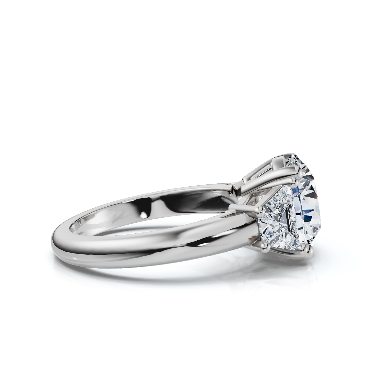 14K White Gold Misha Three Stone Lab Grown Diamond Ring (1 1/2 ct. tw)