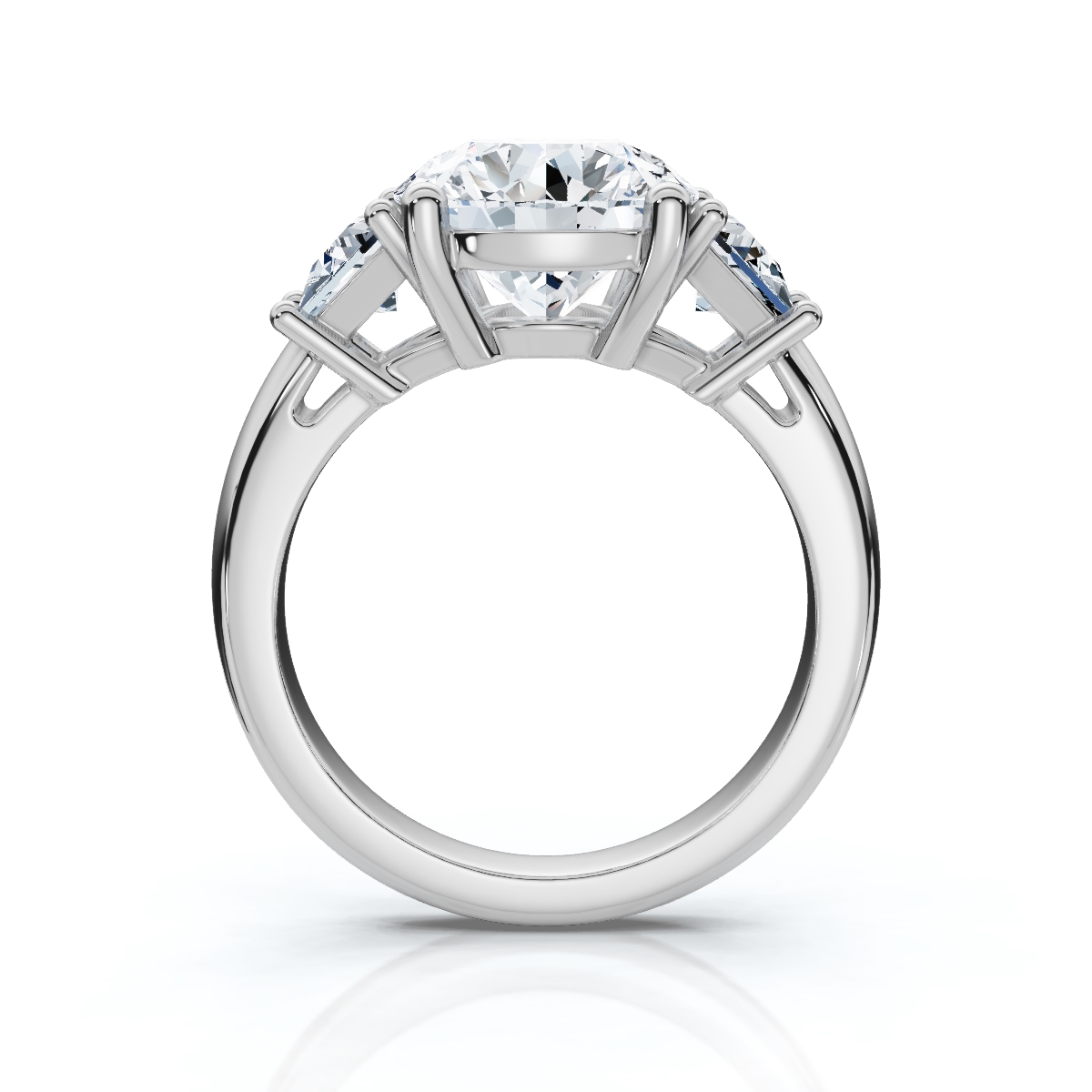 14K White Gold Misha Three Stone Lab Grown Diamond Ring (1 1/2 ct. tw)