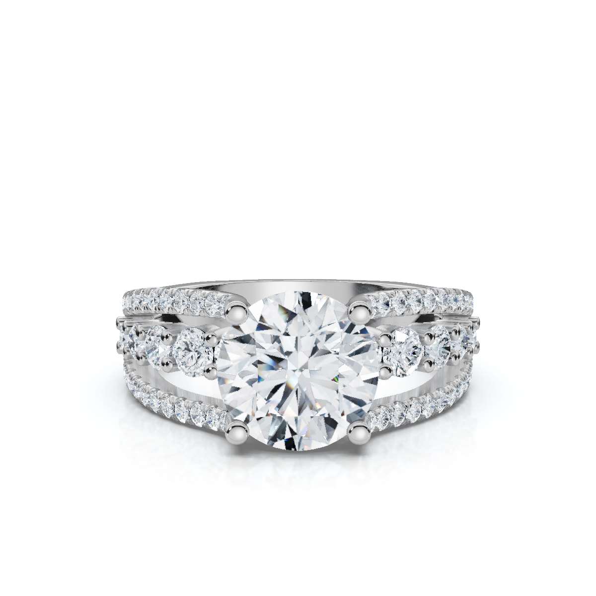 14K White Gold Kizzy Hidden Accents Lab Grown Diamond Ring (4/5 ct. tw)