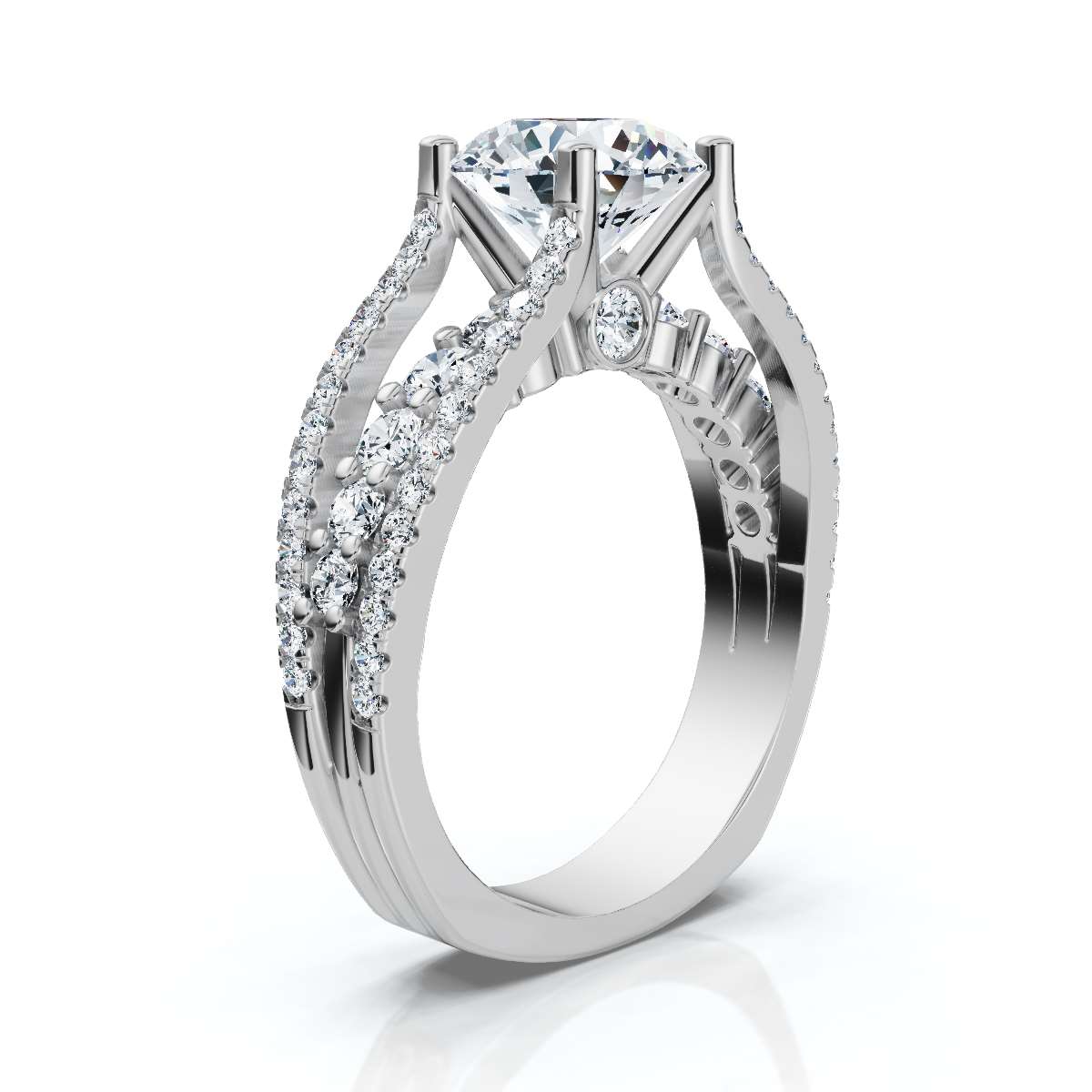 14K White Gold Kizzy Hidden Accents Lab Grown Diamond Ring (4/5 ct. tw)